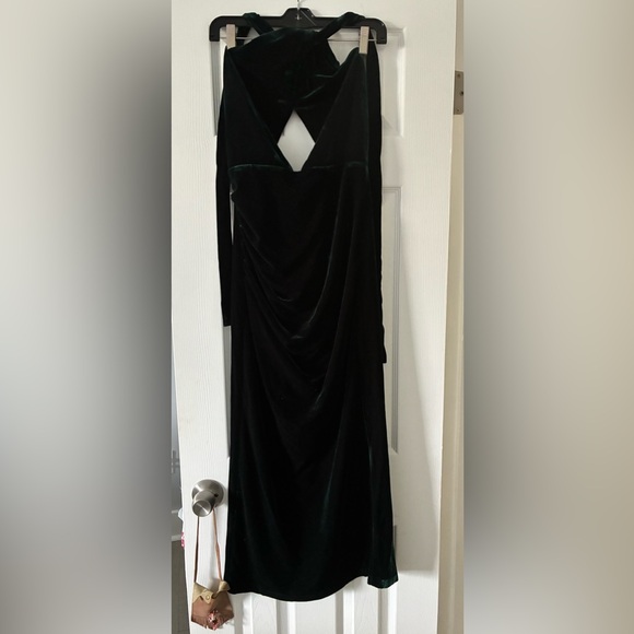 New Vici Velvet Winter Poem Dark Green Dress Size Small - Picture 8 of 8